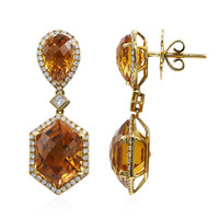 Pendientes en oro con Citrino de Madeira (Estée Collection)