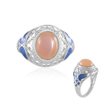 Anillo en plata con Piedra de luna melocotón (Adela Silber)