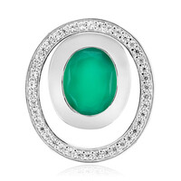 Colgante en plata con Ágata verde