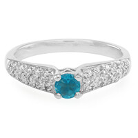 Anillo en plata con Apatita azul neón