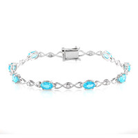 Brazalete en plata con Topacio color Paraiba