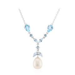 Collar en plata con Perla blanca Freshwater