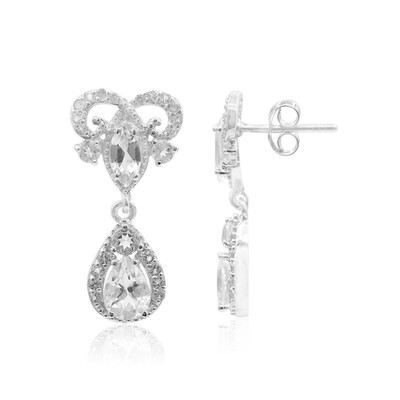 Pendientes en plata con Topacio blanco