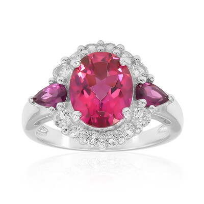 Anillo en plata con Topacio rosa