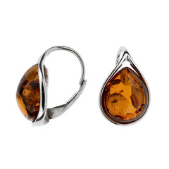 Pendientes en plata con Ámbar báltico