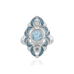 Anillo en plata con Topacio azul cielo (Adela Silber)