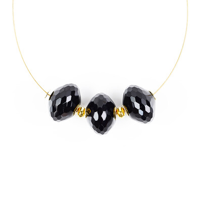 Collar en acero inoxidable con Ónix negro