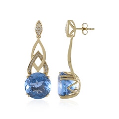 Pendientes en oro con Fluorita de color cambiante (de Melo)