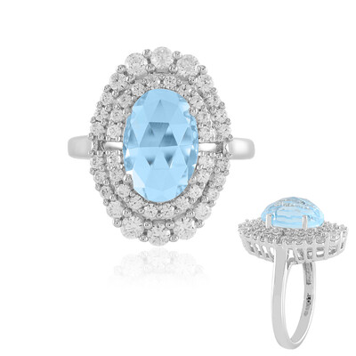 Anillo en plata con Topacio azul cielo (Adela Silber)