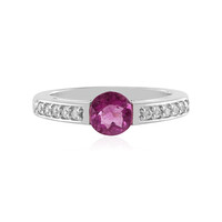 Anillo en plata con Fluorita rosa
