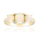 Anillo en oro con Ópalo blanco de Brasil
