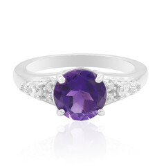Anillo en plata con Amatista de Zambia