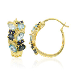 Pendientes en plata con Topacio azul suizo