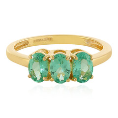 Anillo en plata con Apatita verde