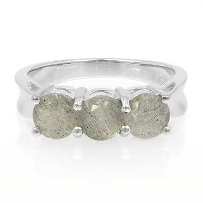 Anillo en plata con Espectrolita