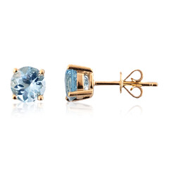 Pendientes en oro con Aguamarina de Brasill AAA (CIRARI)