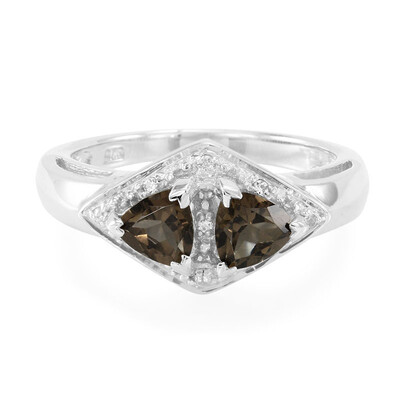 Anillo en plata con Cuarzo ahumado