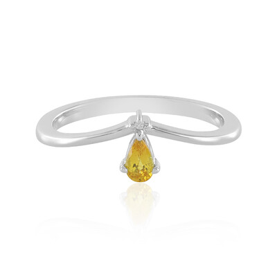 Anillo en plata con Zafiro amarillo