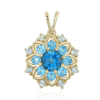 Colgante en oro con Topacio azul de Londres