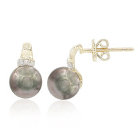 Pendientes en oro con Perla cultivada de Tahití (TPC)
