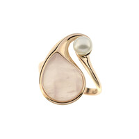 Anillo en plata con Cuarzo rosa