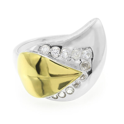Anillo en plata con Topacio blanco