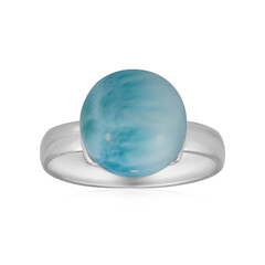 Anillo en plata con Larimar
