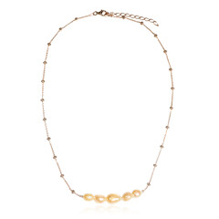 Collar en plata con Perla naranja Freshwater (TPC)