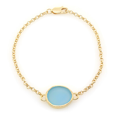 Brazalete en plata con Calcedonia azul