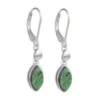Pendientes en plata con Uvarovita