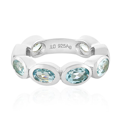 Anillo en plata con Topacio azul cielo