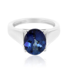 Anillo en plata con Topacio azul royal