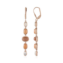 Pendientes en plata con Piedra de luna chocolate (KM by Juwelo)