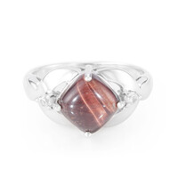 Anillo en plata con Ojo de tigre rojo
