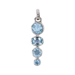 Colgante en plata con Topacio azul cielo