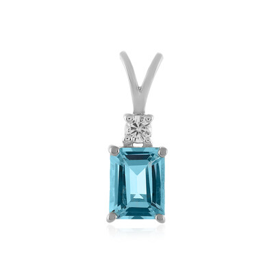 Colgante en plata con Topacio azul cielo