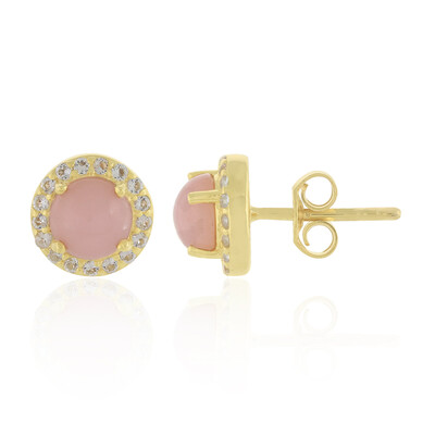 Pendientes en plata con Ópalo rosa