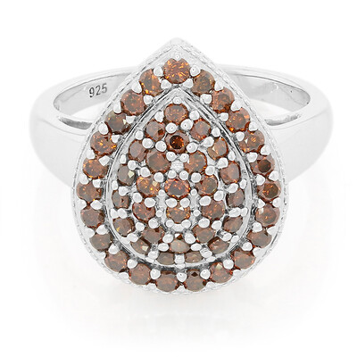 Anillo en plata con Diamante rojo