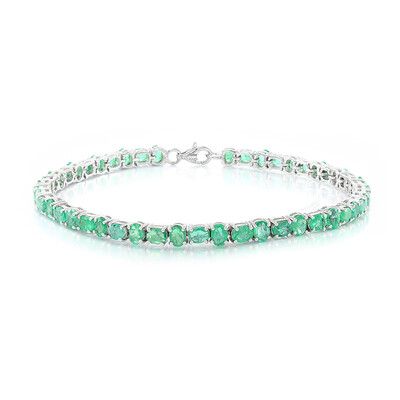 Brazalete en plata con Esmeralda de Zambia