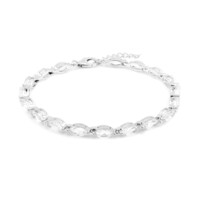 Brazalete en plata con Topacio blanco