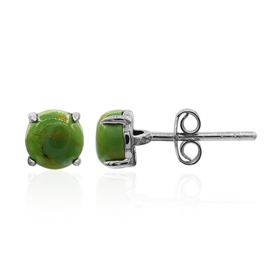 Pendientes en plata con Turquesa verde Mohave Kingman