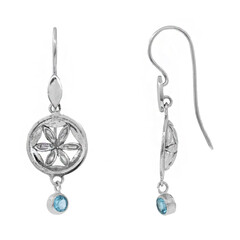 Pendientes en plata con Topacio azul