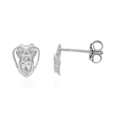 Pendientes en plata con Zafiro blanco