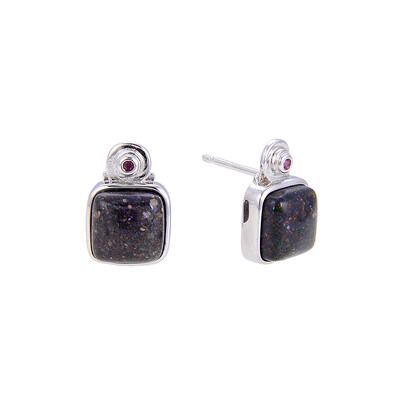 Pendientes en plata con Ópalo de Honduras