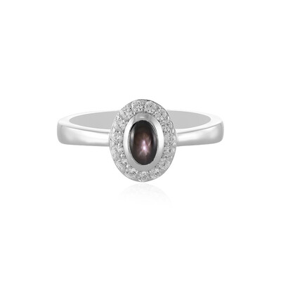 Anillo en plata con Zafiro estrella negra