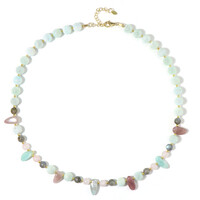 Collar en plata con Cuarzo rosa (Riya)