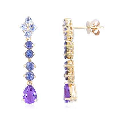 Pendientes en oro con Amatista