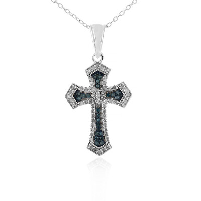 Collar en plata con Diamante azul I3