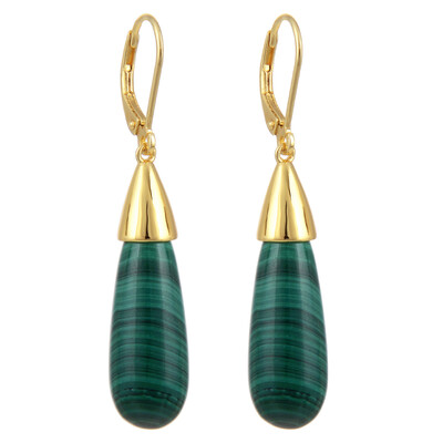 Pendientes en plata con Malaquita