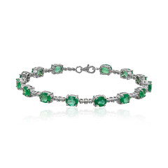 Brazalete en plata con Esmeralda de Zambia